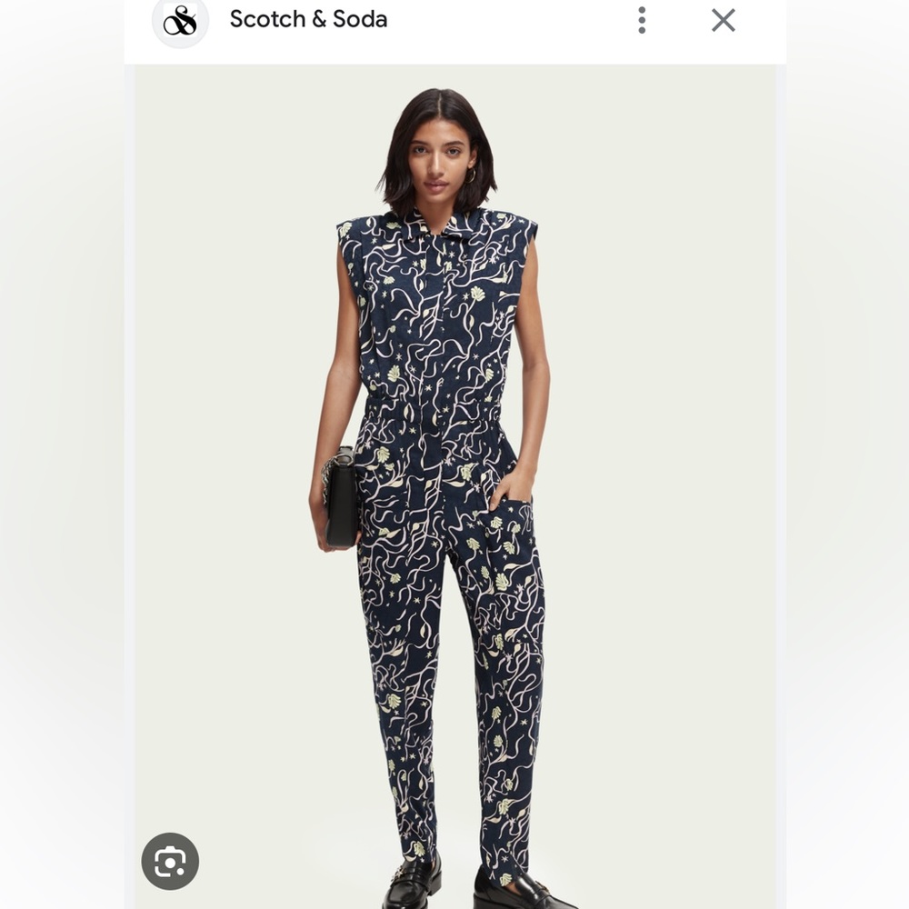 Scotch & Soda floral utility jumpsuit